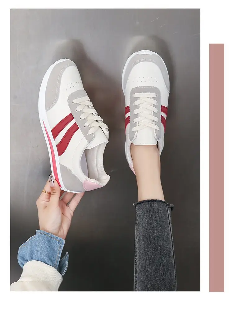 Cross-Border Casual Lace-Up Shoes White Grey Large — feature 14