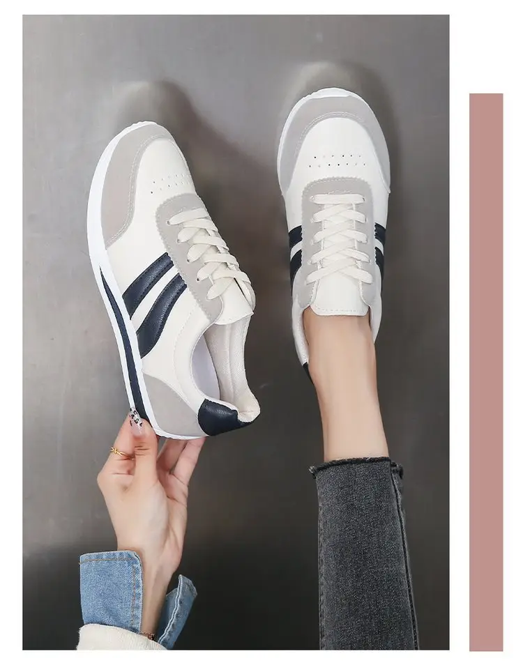 Cross-Border Casual Lace-Up Shoes White Grey Large — feature 17