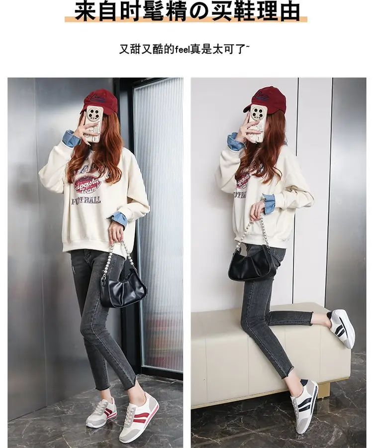 Cross-Border Casual Lace-Up Shoes White Grey Large — feature 3