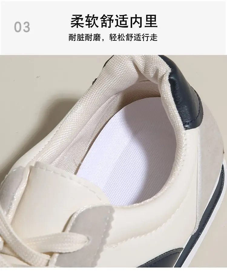 Cross-Border Casual Lace-Up Shoes White Grey Large — feature 8
