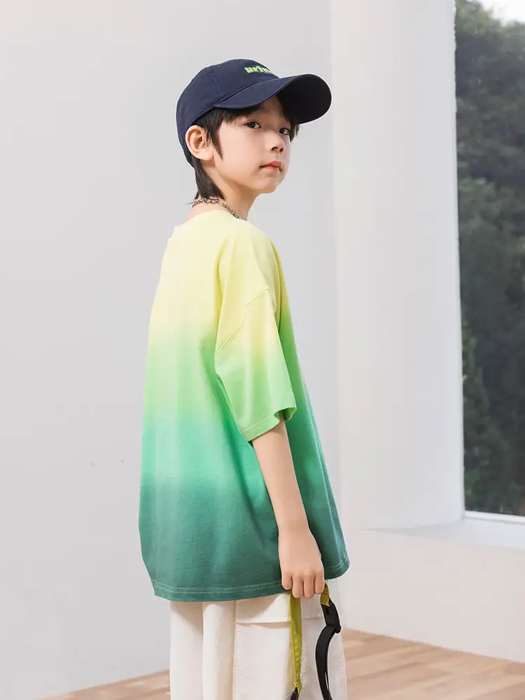 Kids Tie-Dye Cotton Top Green Yellow 2025 - Image 3