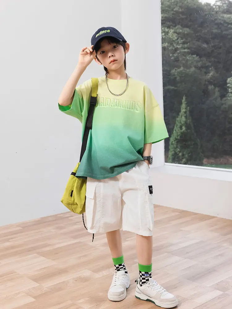 Kids Tie-Dye Cotton Top Green Yellow 2025 - Image 5