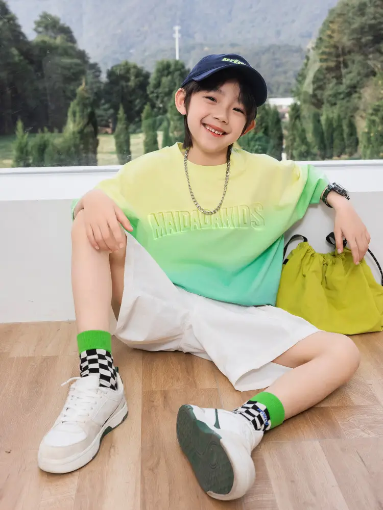 Kids Tie-Dye Cotton Top Green Yellow 2025 - Image 6