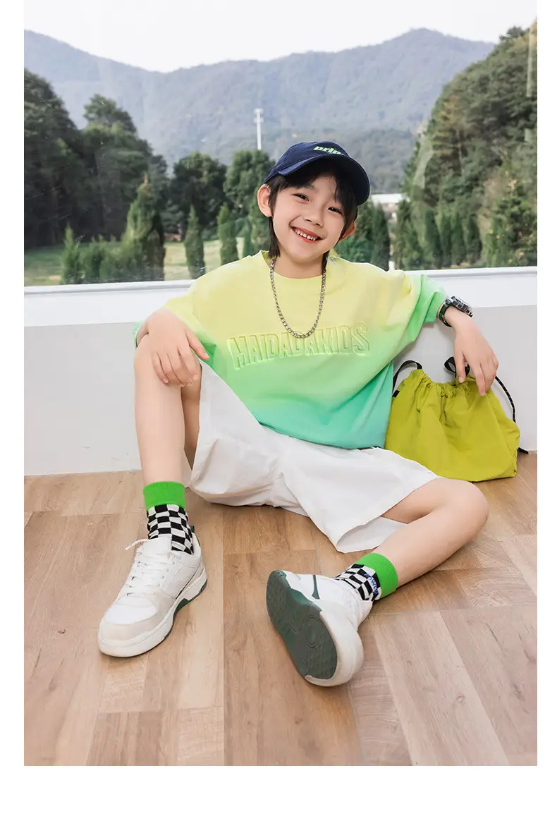 Kids Tie-Dye Cotton Top Green Yellow 2025 — feature 26