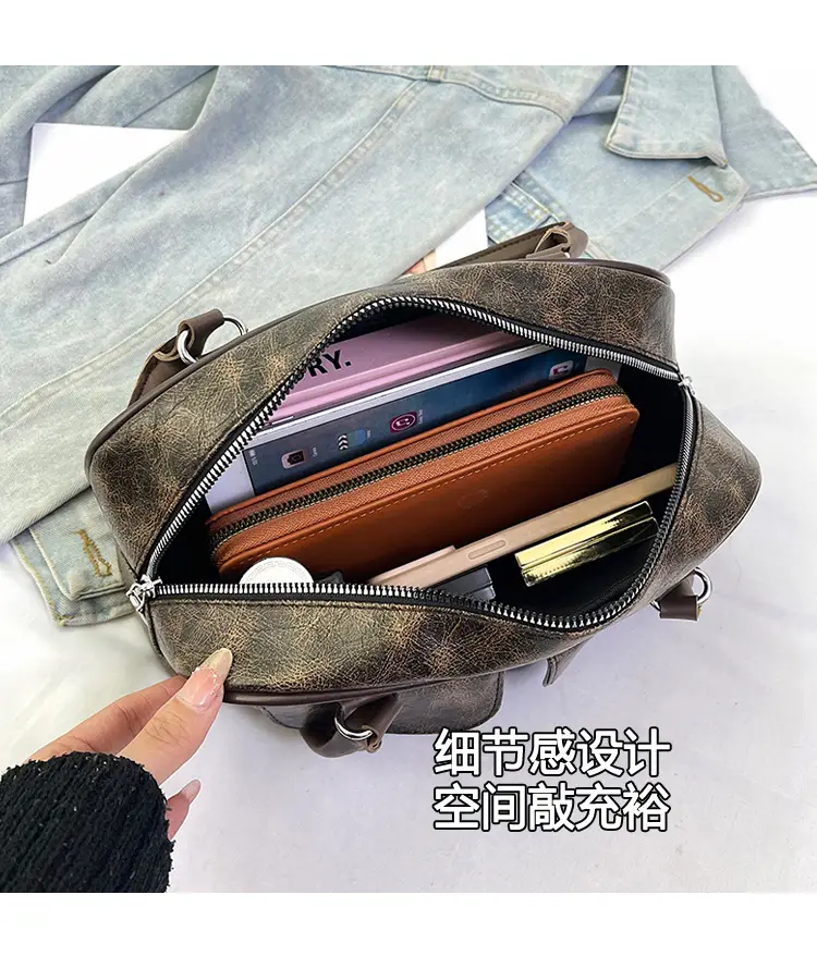 Large Capacity Cross-border Leather Shoulder Bag — feature 3