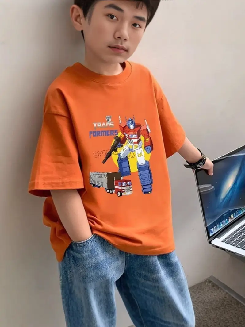 Boys Pure Cotton Cartoon T-Shirt Short Sleeve Summer - Image 6