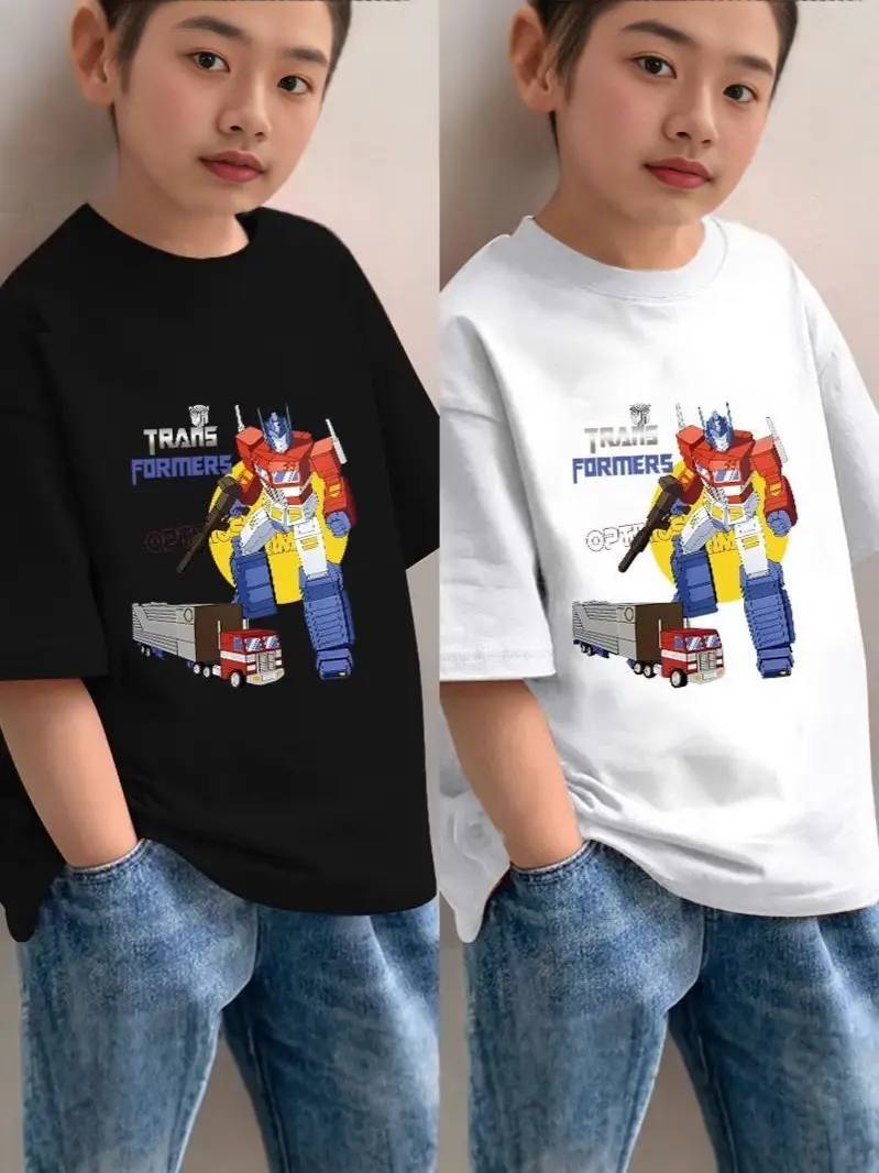 Boys Pure Cotton Cartoon T-Shirt Short Sleeve Summer - Image 9