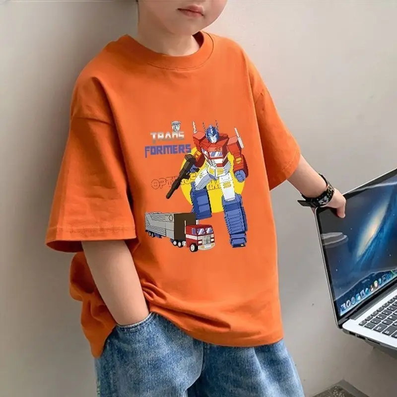 Boys Pure Cotton Cartoon T-Shirt Short Sleeve Summer - Image 3