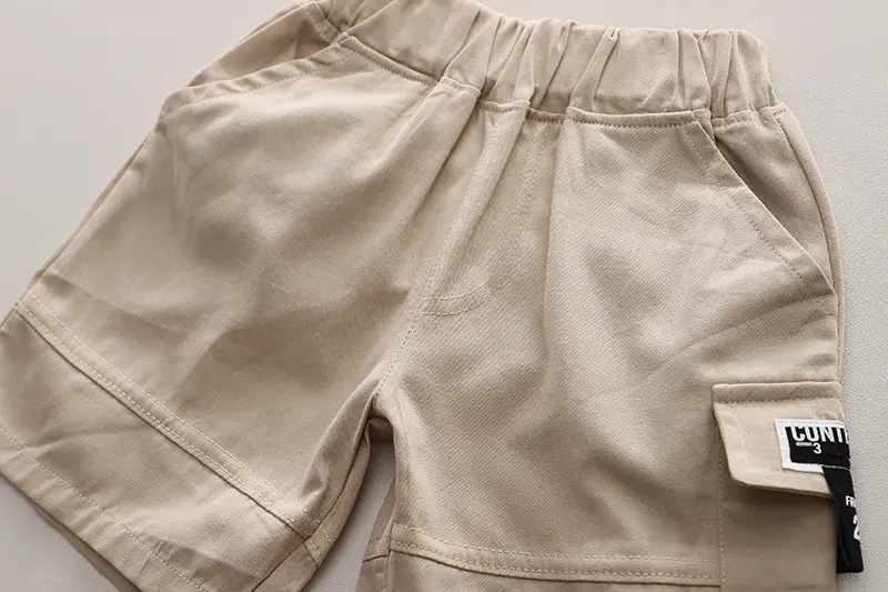 Boys Printed Hat Letter Shorts Set Orange Beige 2025 β feature 13