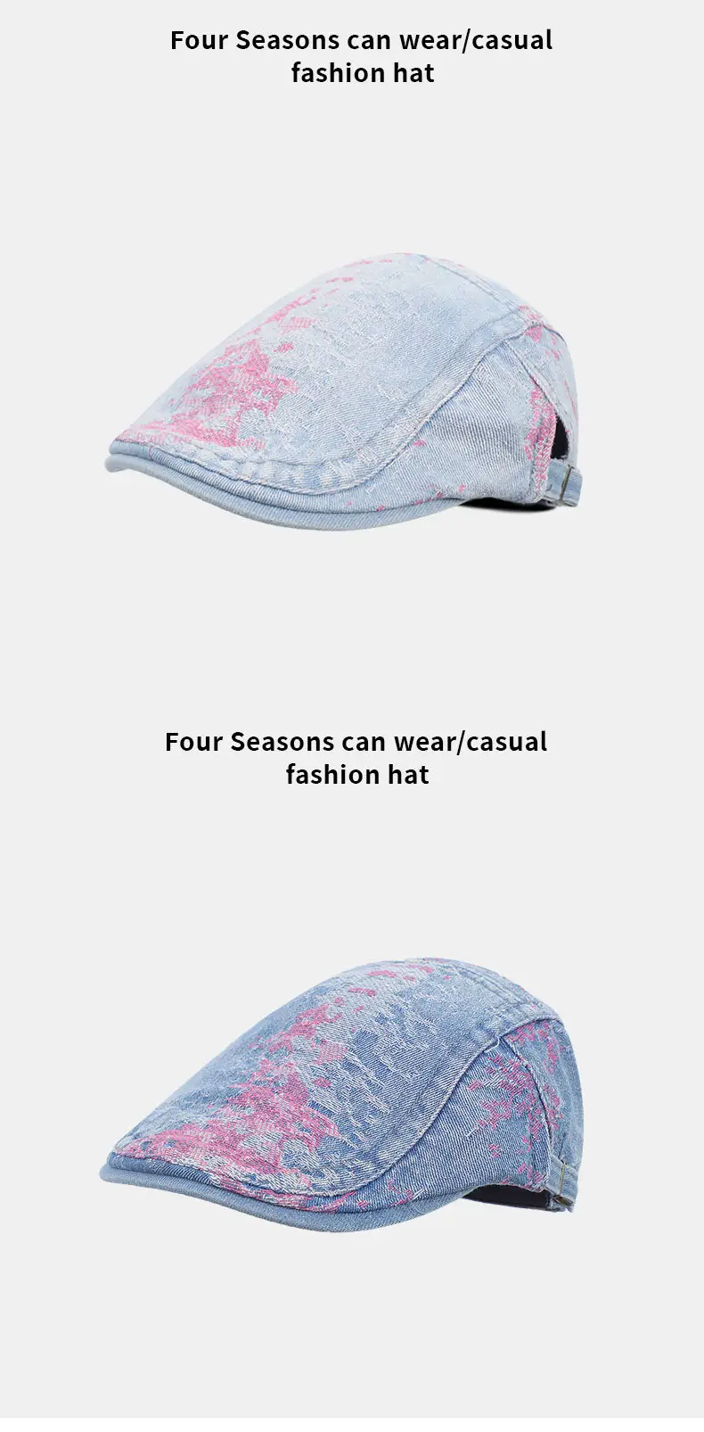 Women Retro Denim Cap Summer Washed Forward — feature 10