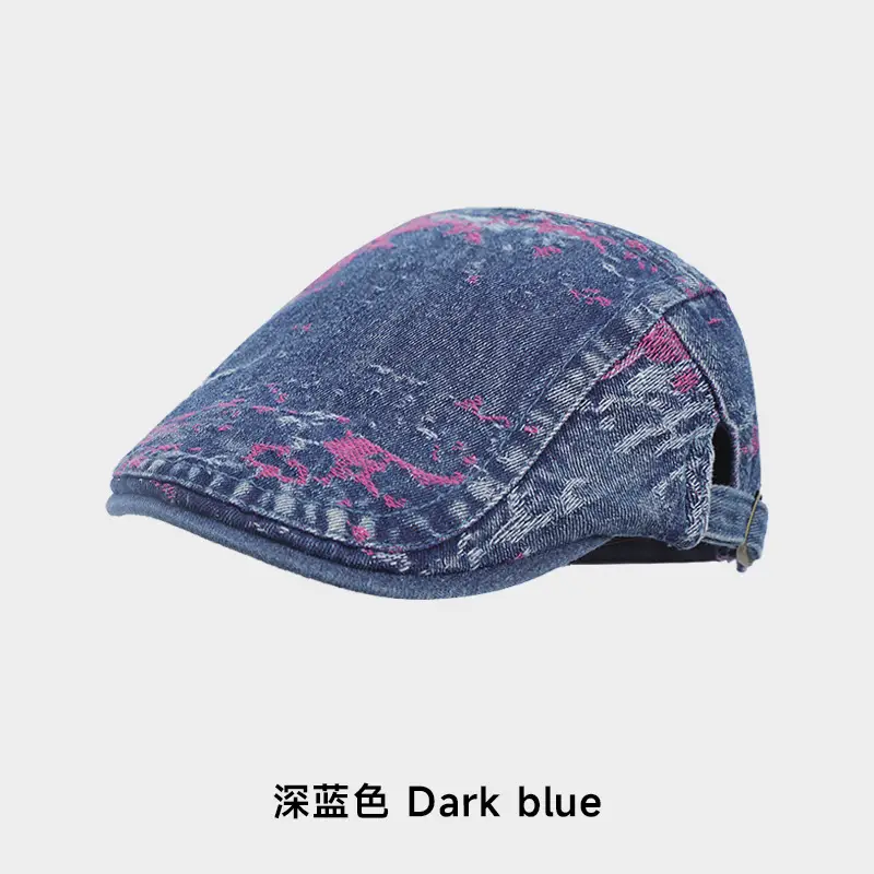 Women Retro Denim Cap Summer Washed Forward - Image 2