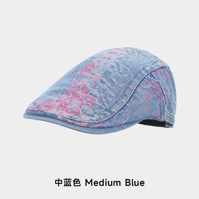 Women Retro Denim Cap Summer Washed Forward - Image 3