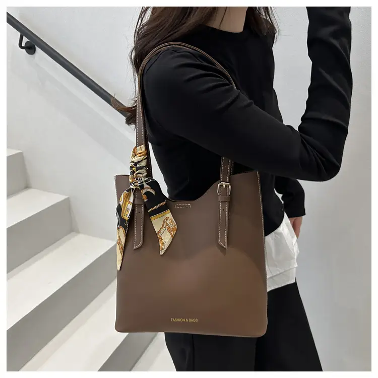 Women Silk Scarf Shoulder Bag Brown 2025 — feature 16