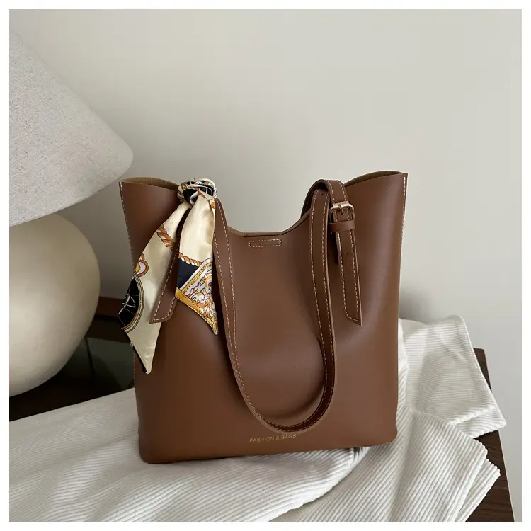 Women Silk Scarf Shoulder Bag Brown 2025 — feature 18