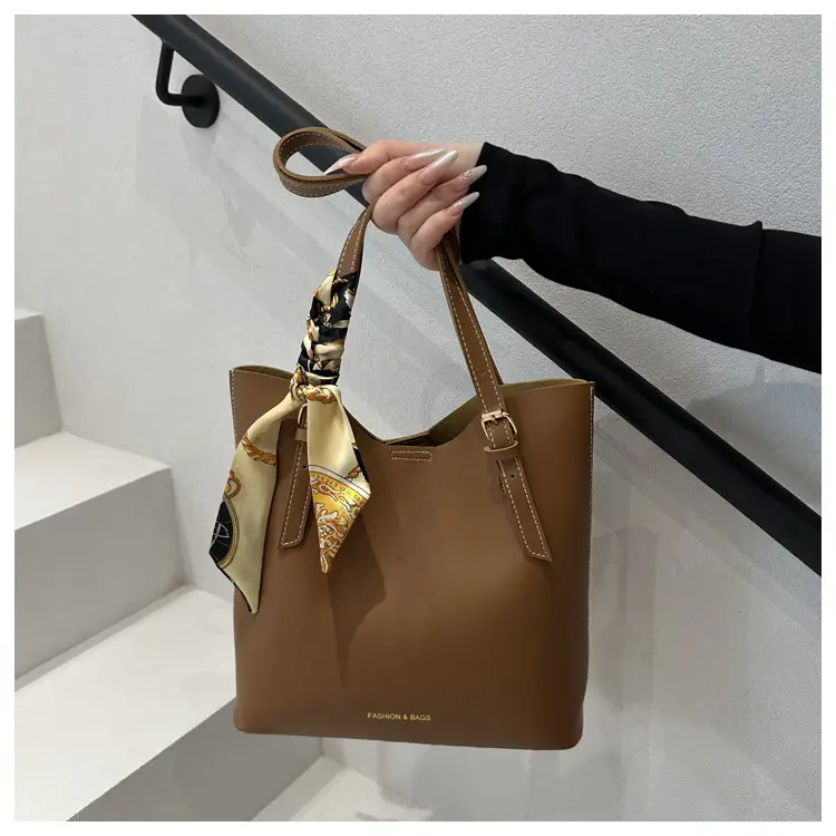 Women Silk Scarf Shoulder Bag Brown 2025 — feature 2