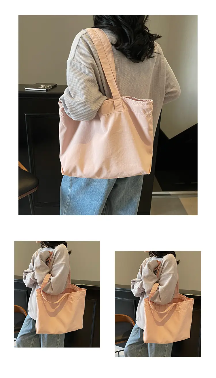Large Capacity Canvas Women's Tan Tote Bag — feature 10