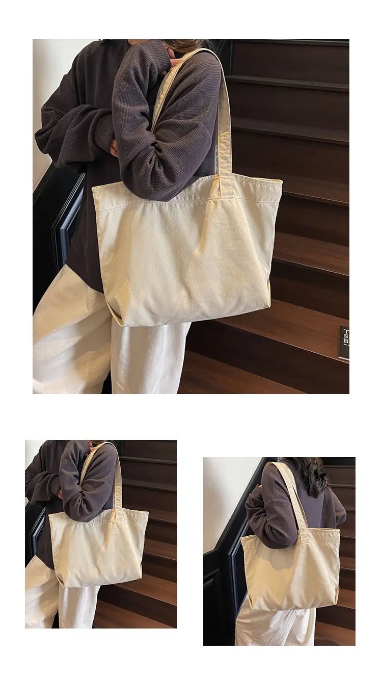 Large Capacity Canvas Women's Tan Tote Bag — feature 13