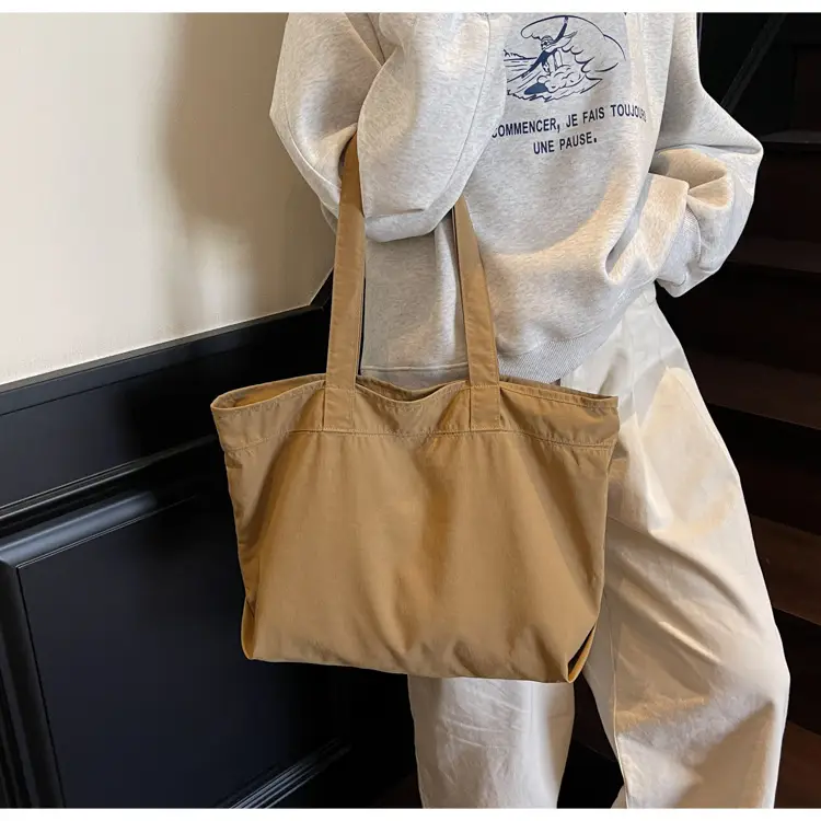 Large Capacity Canvas Women's Tan Tote Bag — feature 22