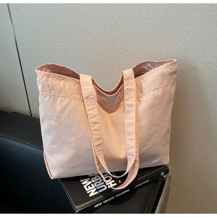 Large Capacity Canvas Women's Tan Tote Bag - Image 4