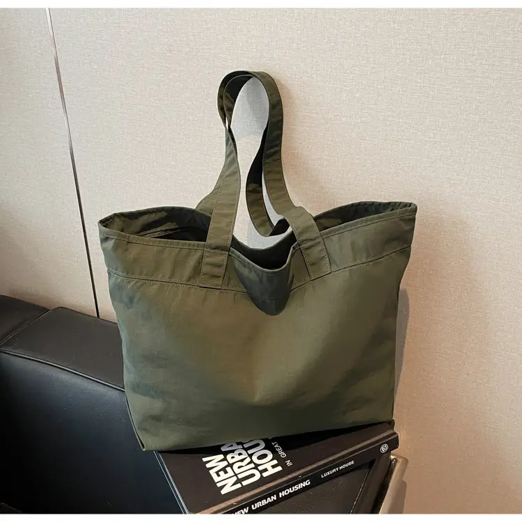 Large Capacity Canvas Women's Tan Tote Bag - Image 5