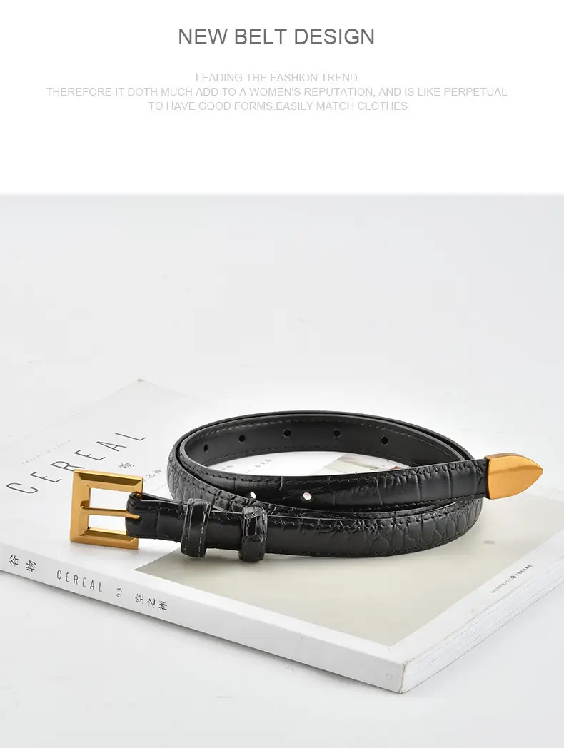 New Crocodile Leather Waist Belt for Women — feature 10