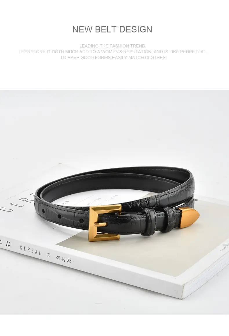 New Crocodile Leather Waist Belt for Women — feature 11