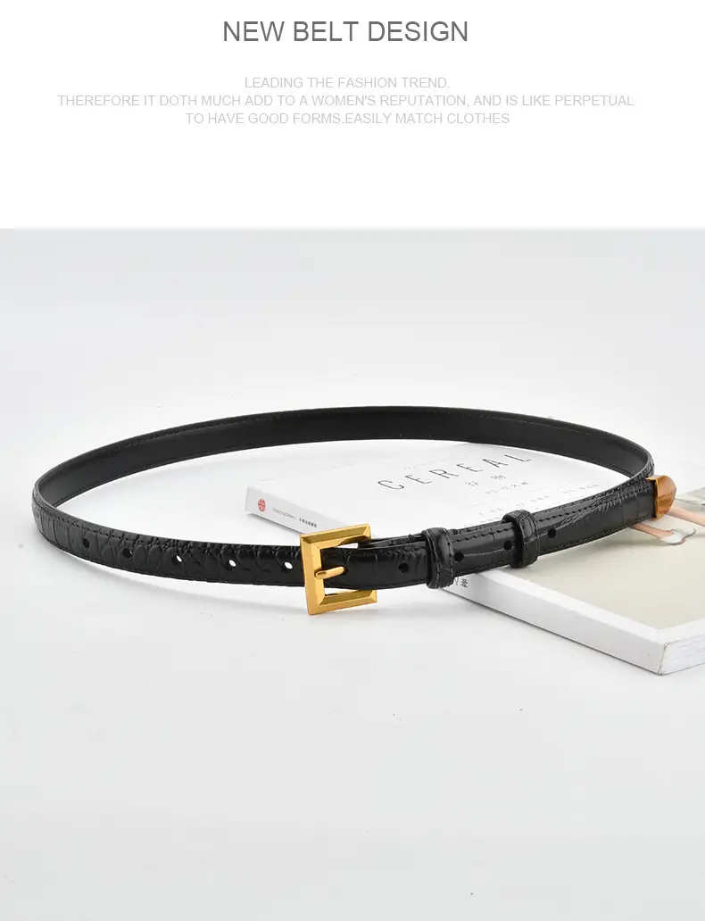New Crocodile Leather Waist Belt for Women — feature 12