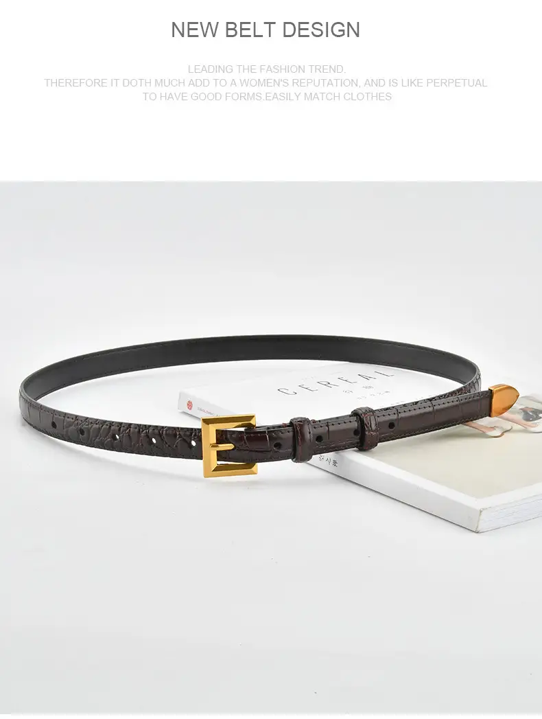 New Crocodile Leather Waist Belt for Women — feature 13