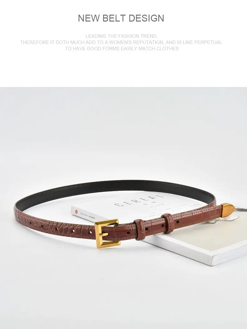New Crocodile Leather Waist Belt for Women — feature 14