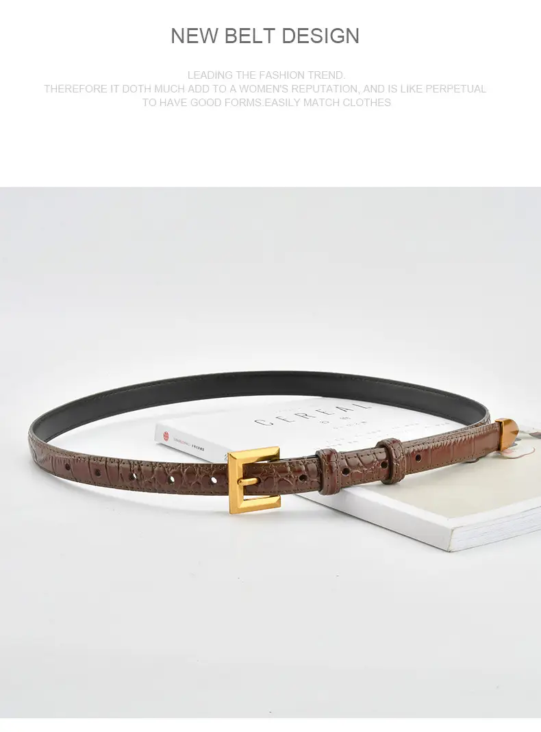 New Crocodile Leather Waist Belt for Women — feature 16