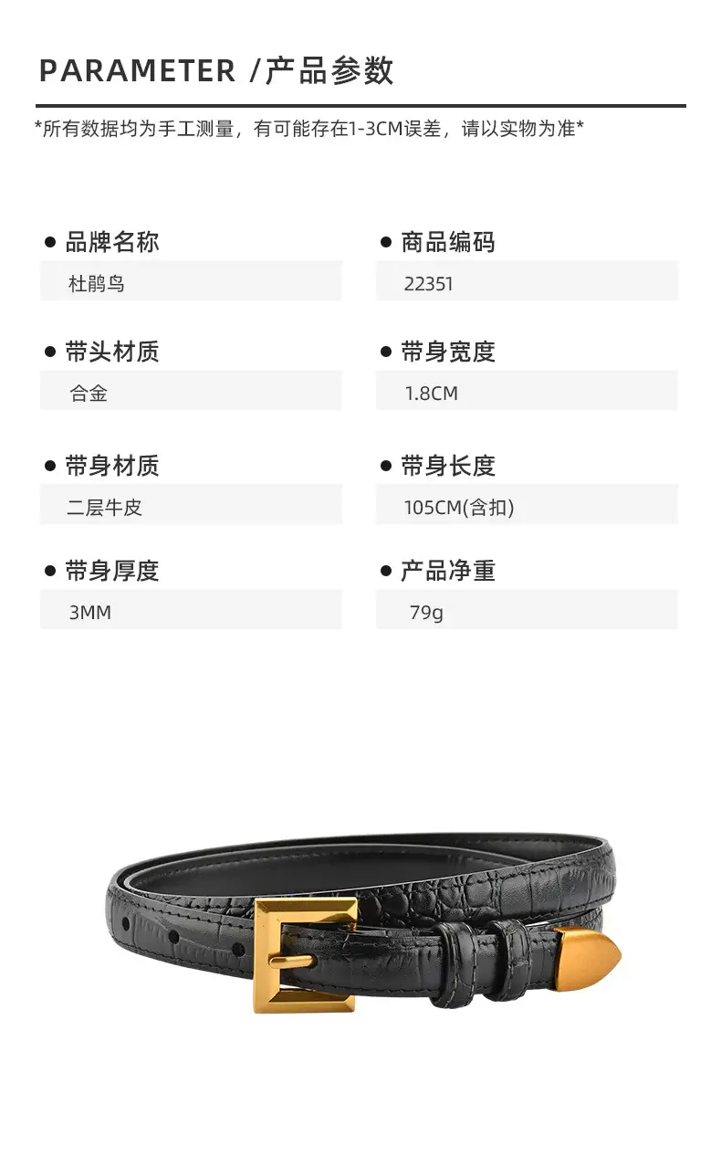 New Crocodile Leather Waist Belt for Women — feature 2