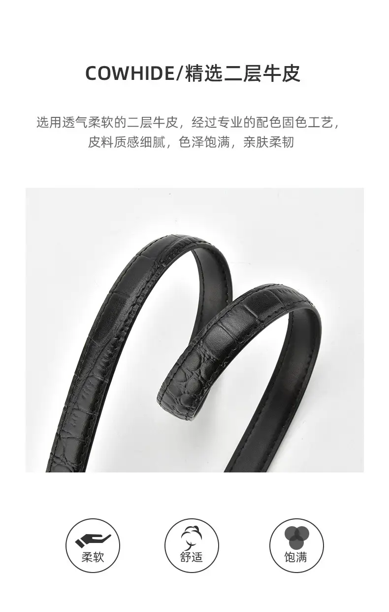 New Crocodile Leather Waist Belt for Women — feature 5