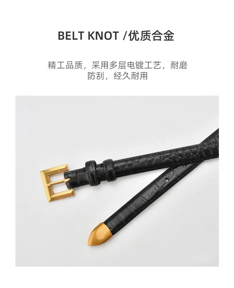 New Crocodile Leather Waist Belt for Women — feature 6