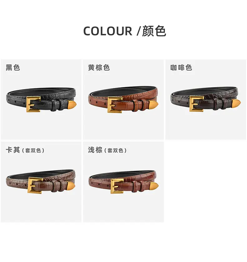 New Crocodile Leather Waist Belt for Women — feature 8