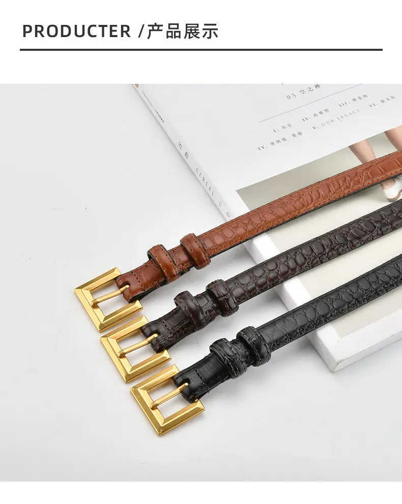 New Crocodile Leather Waist Belt for Women — feature 9