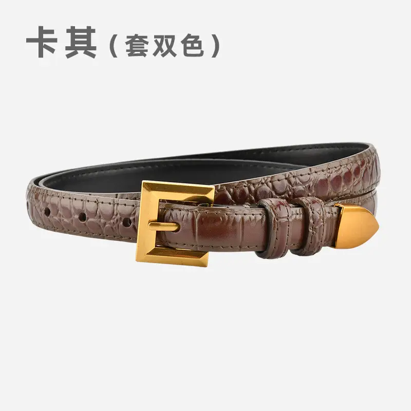 New Crocodile Leather Waist Belt for Women - Image 4