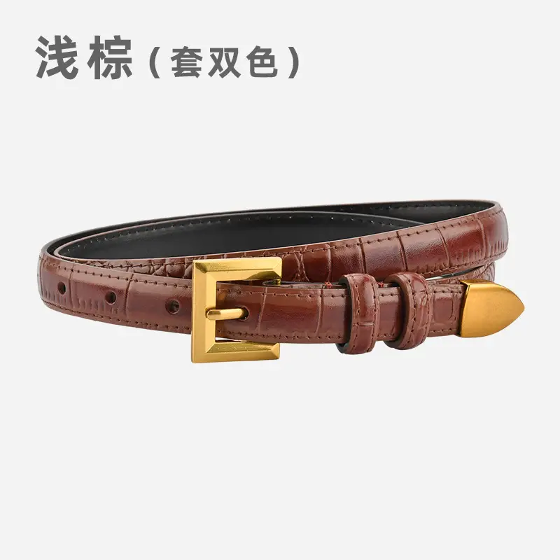 New Crocodile Leather Waist Belt for Women - Image 5