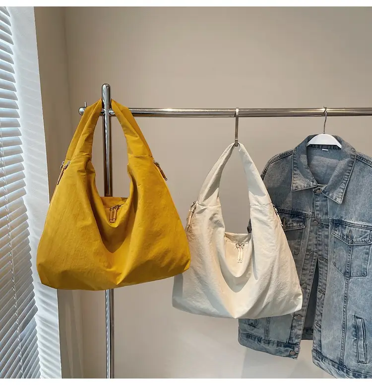Women's Lightweight Zipper Tote Bag Cream Large Capacity — feature 23