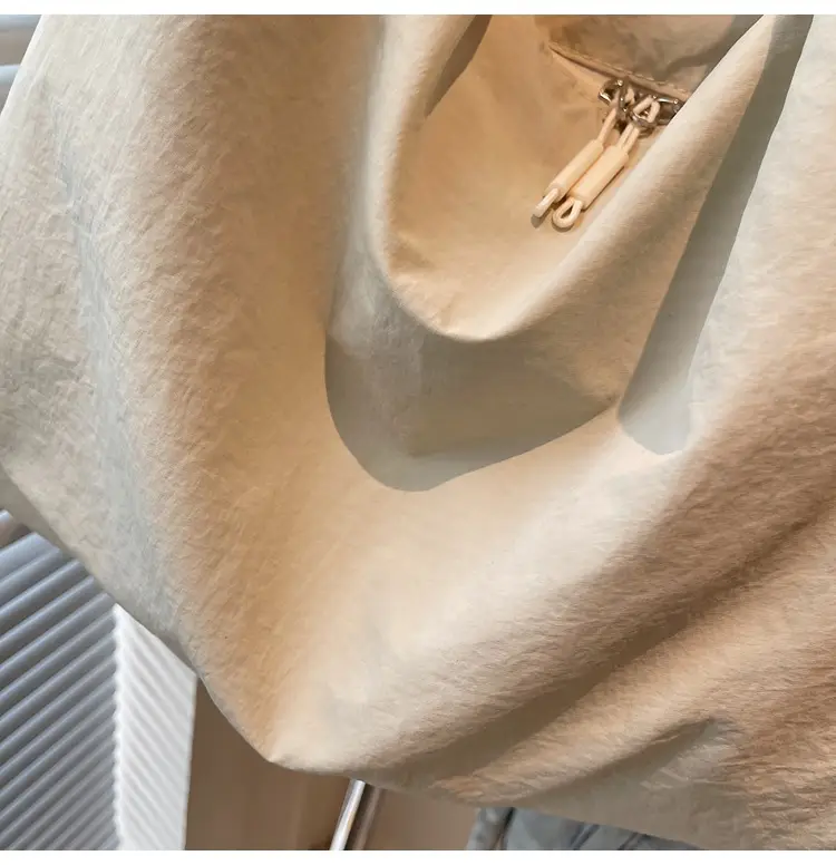 Women's Lightweight Zipper Tote Bag Cream Large Capacity — feature 24