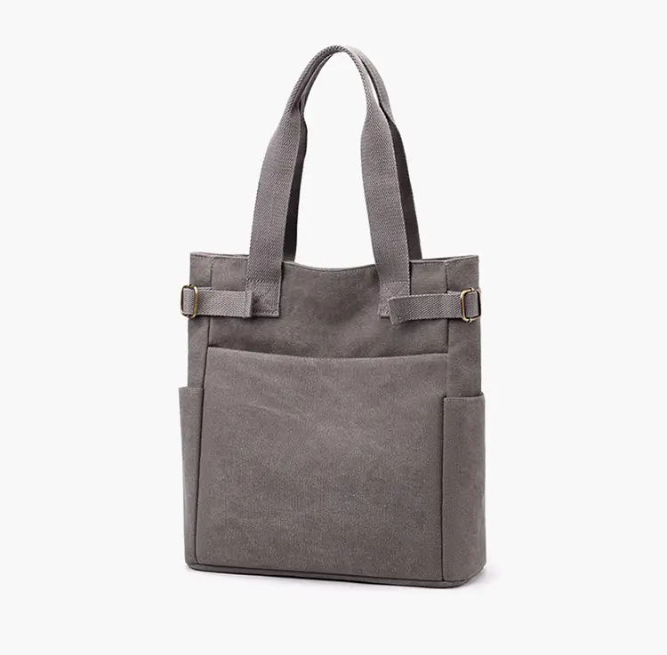 Gray Canvas Women's Shoulder Bag Large Capacity — feature 13