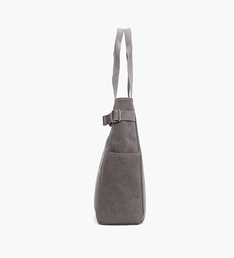 Gray Canvas Women's Shoulder Bag Large Capacity — feature 14