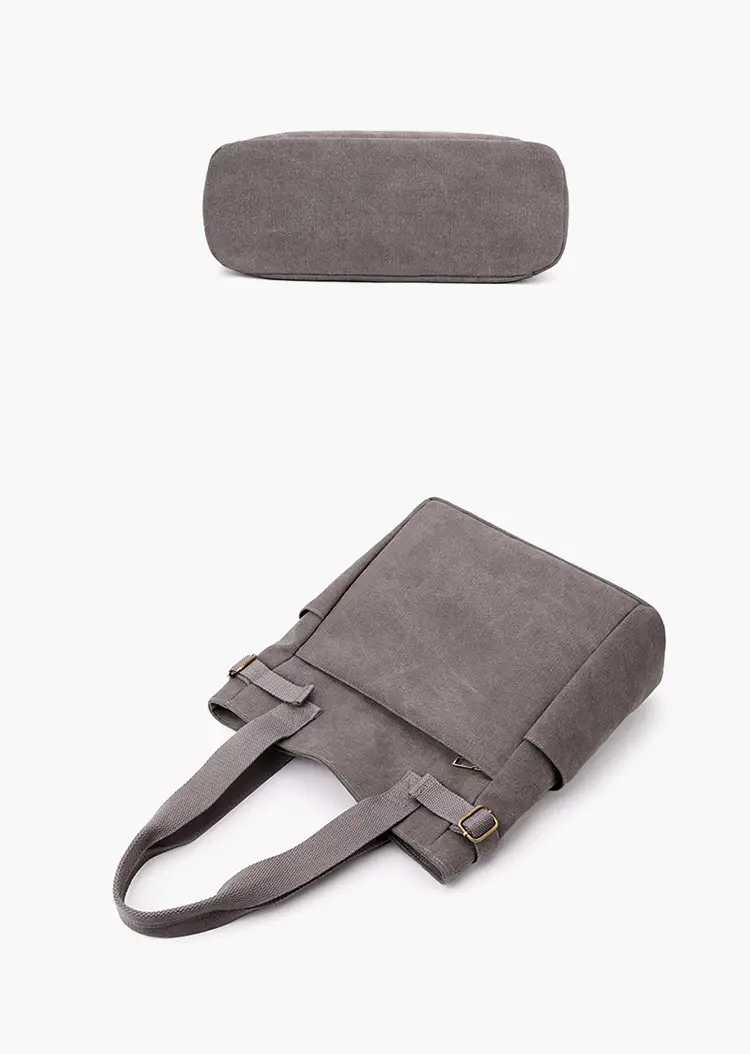 Gray Canvas Women's Shoulder Bag Large Capacity — feature 16