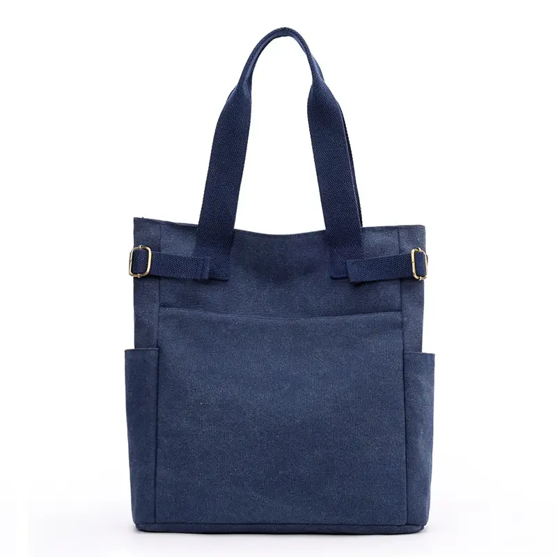 Gray Canvas Women's Shoulder Bag Large Capacity - Image 4