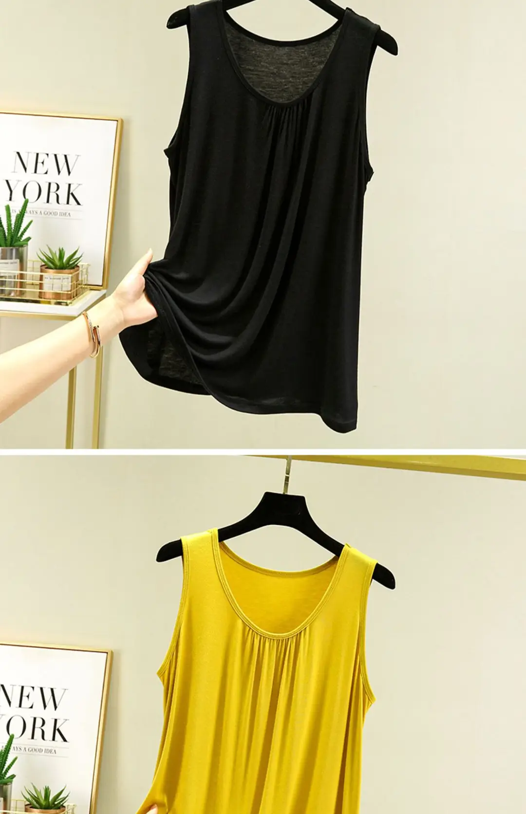 Modal Home Vest Women's Summer Thin plus size Loose Sleeveless Top Casual Round Neck Inner Sling Base Shirt — feature 15