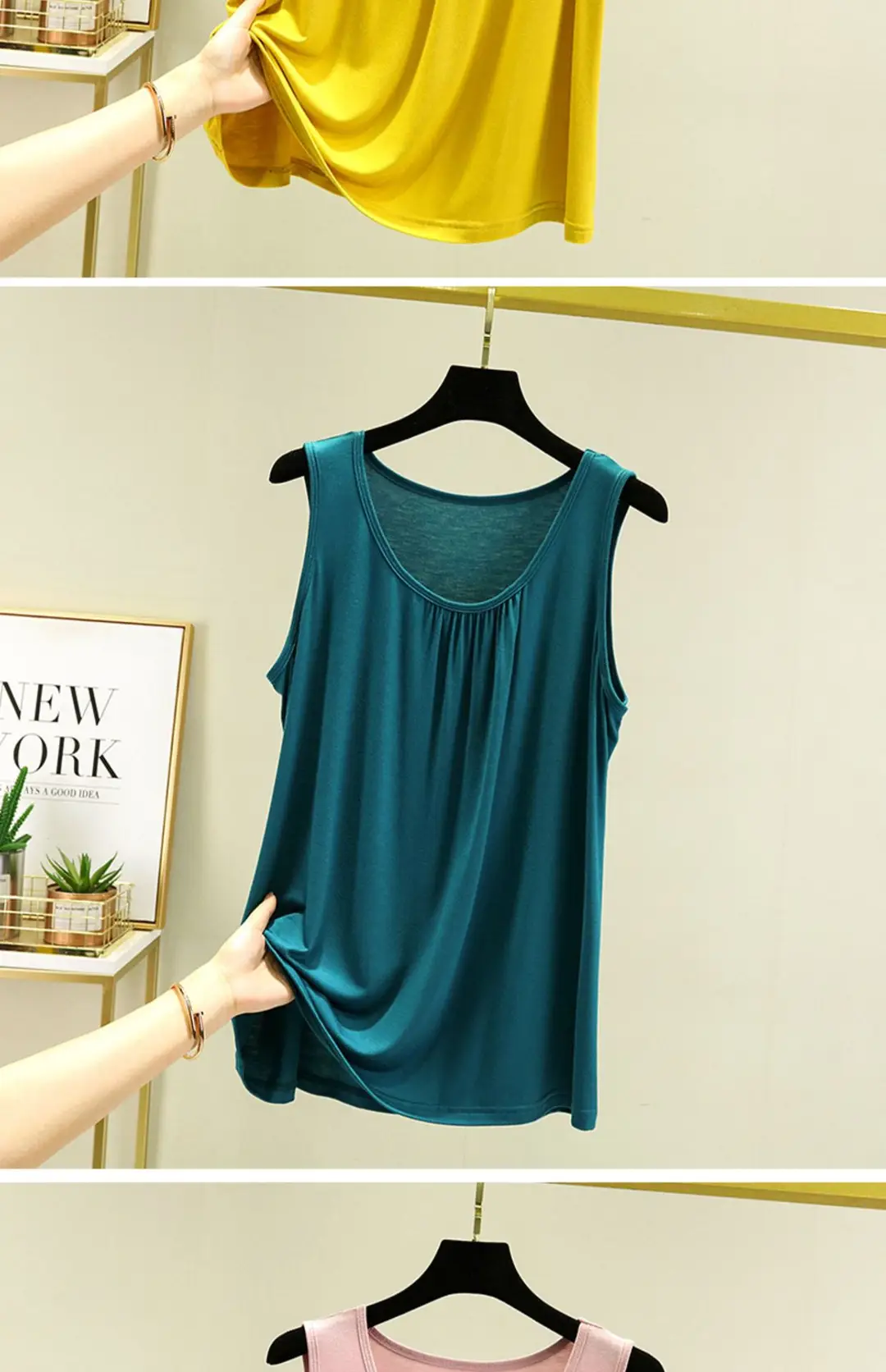 Modal Home Vest Women's Summer Thin plus size Loose Sleeveless Top Casual Round Neck Inner Sling Base Shirt — feature 16