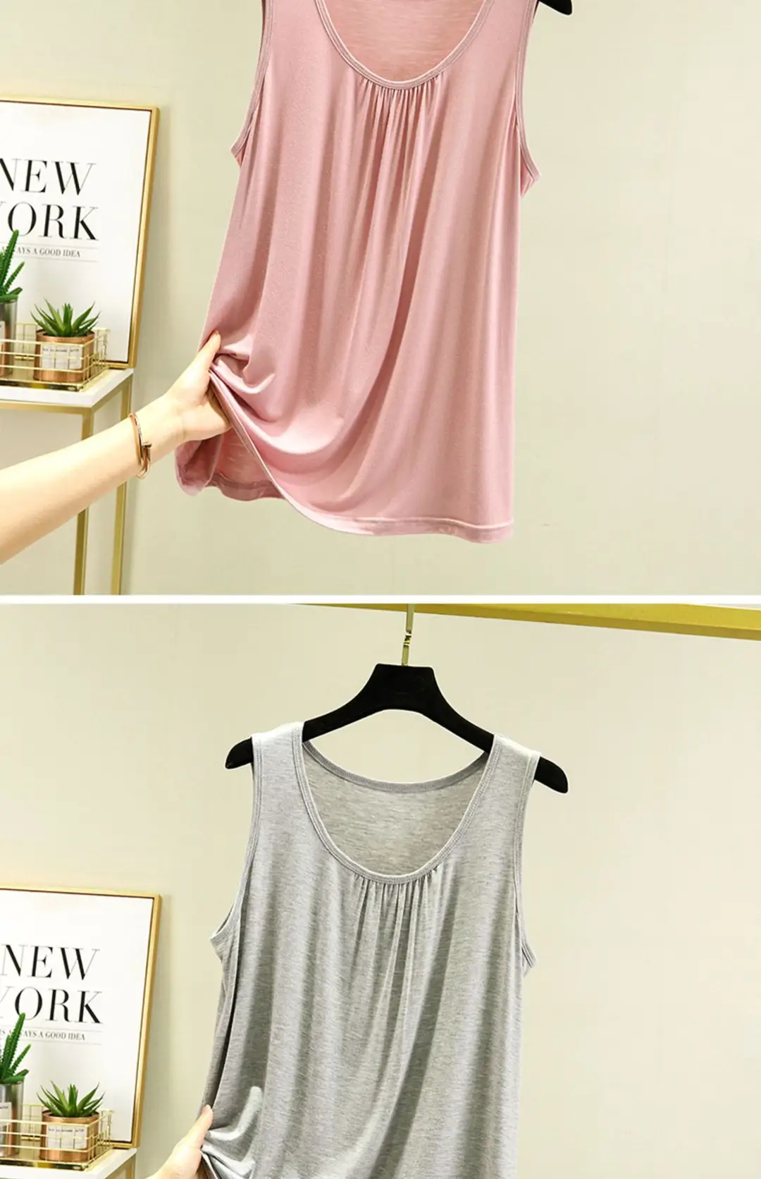 Modal Home Vest Women's Summer Thin plus size Loose Sleeveless Top Casual Round Neck Inner Sling Base Shirt — feature 17