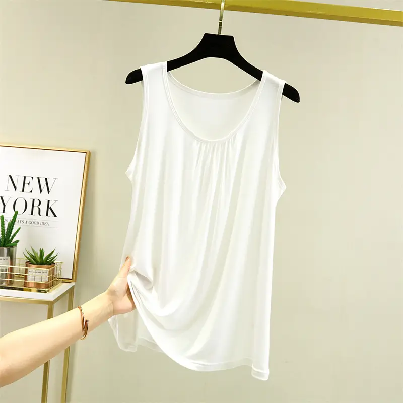 Modal Home Vest Women's Summer Thin plus size Loose Sleeveless Top Casual Round Neck Inner Sling Base Shirt