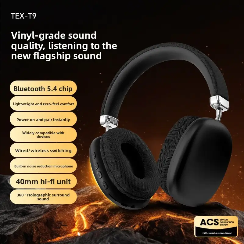 Bluetooth Wireless Headphones Purple Long Lasting No Sound Leakage - Image 4