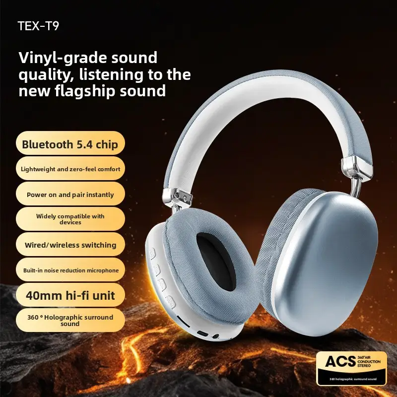 Bluetooth Wireless Headphones Purple Long Lasting No Sound Leakage - Image 5