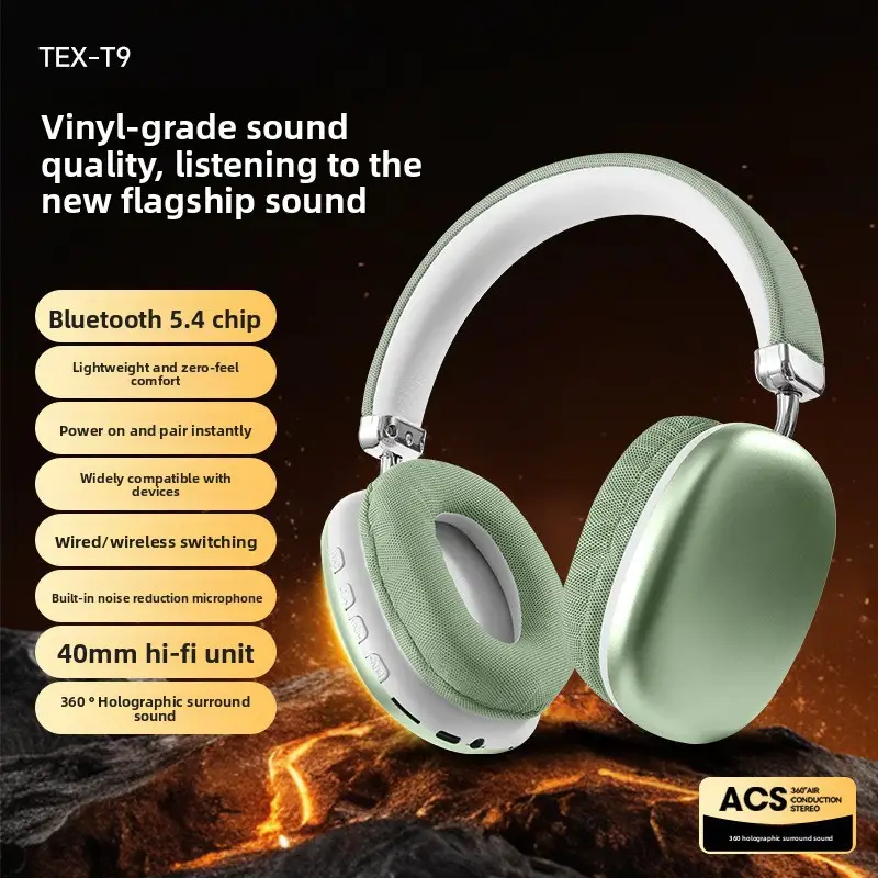 Bluetooth Wireless Headphones Purple Long Lasting No Sound Leakage - Image 6